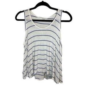 Lush White Flowy Striped Tank Top Women’s Size X-Small